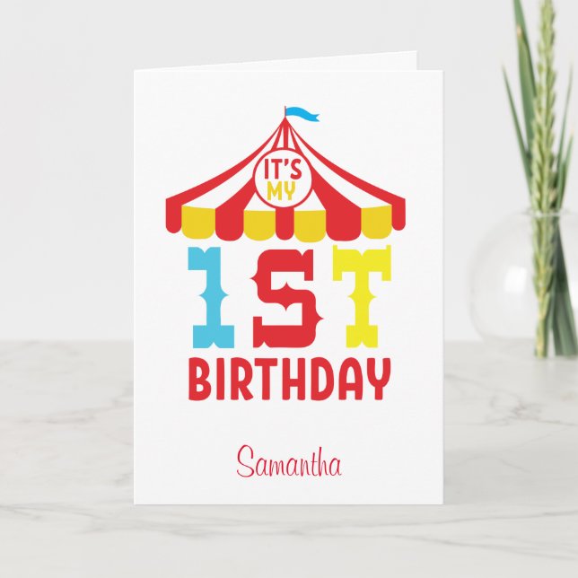 1st Birthday Carnival Card (Front)