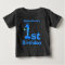 1st birthday cartoon, in blue. Custom Name.
