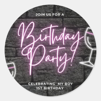 1st Birthday celebration Sticker / Boy baby /