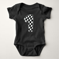 1st Birthday Checkered Number 1 Car Racing Flag