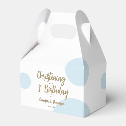 1st Birthday Christening Blue baby boy party Favor Boxes