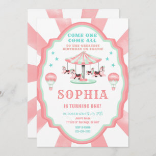 1st Birthday Circus Invitation