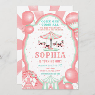 1st Birthday Circus Invitation