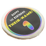 [ Thumbnail: 1st Birthday: Colorful Rainbow # 1, Custom Name ]