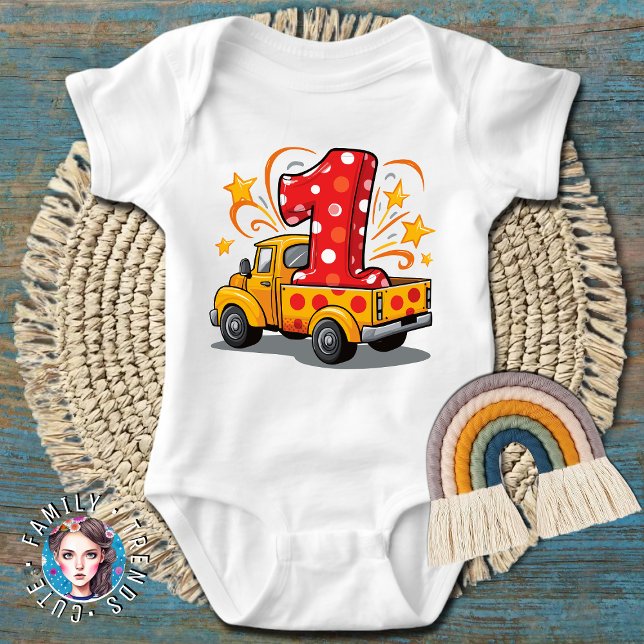 1st Birthday Construction Baby Bodysuit (Creator Uploaded)