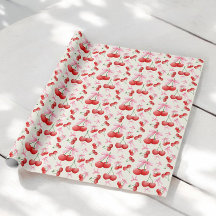 1st Birthday Coquette Cherries Bows Bubble Letters