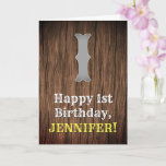 [ Thumbnail: 1st Birthday: Country Western Inspired Look, Name Card ]