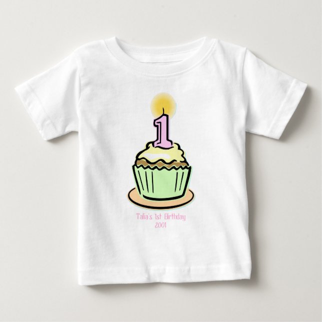 1st Birthday - Cupcake Baby T-Shirt (Front)