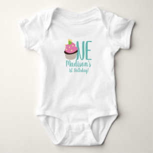1st Birthday Cupcake Sprinkle Heart Shirt for Baby