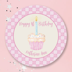 1st Birthday Cupcake Sticker