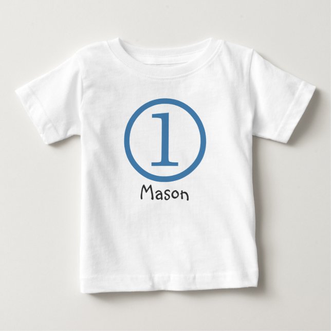 1st Birthday Customizable T-Shirt Boy (Front)