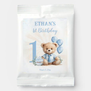1st Birthday Cute Blue Teddy Bear Drink Mix