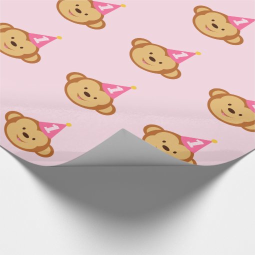 1st Birthday Cute Monkey Wrapping Paper Zazzle