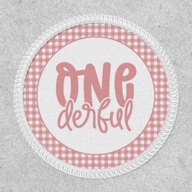1st Birthday Cute Pastel Pink Onederful Patch (Front)