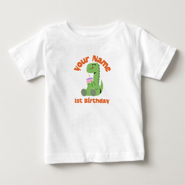1st Birthday Dino Baby T-Shirt (Front)