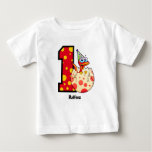 1st Birthday Dino Egg  Custom Baby T-Shirt