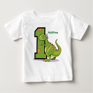 1st Birthday Dinosaur Custom Baby T-Shirt