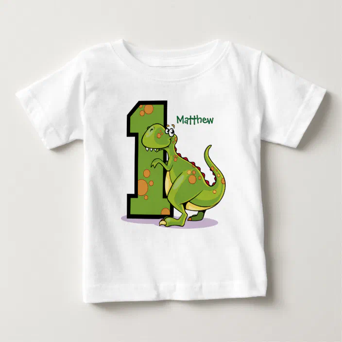 Named Child Tee Personalised T Rex Short Sleeve T Shirt Dinosaur for kids 