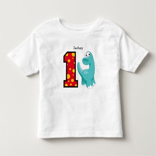 1st Birthday Dinosaur Custom Baby T_Shirt