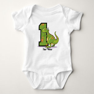 1st Birthday Dinosaur Customize Baby Bodysuit