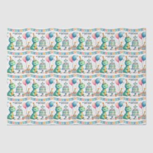 1st Birthday Dinosaur Dino Boy Watercolor Tissue Paper
