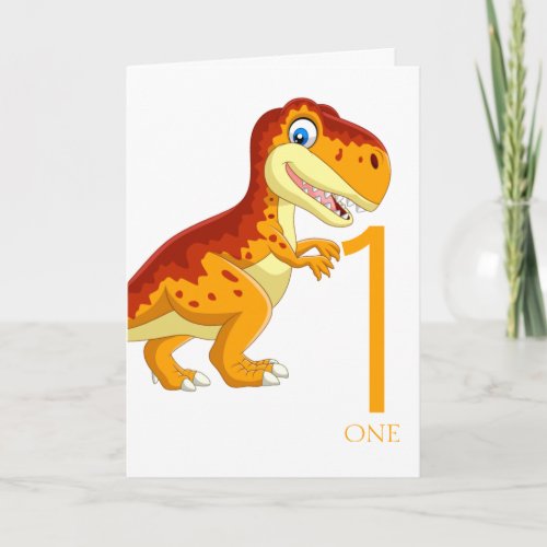 1st Birthday Dinosaur Gold Card