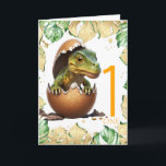1st Birthday Dinosaur happy baby Jungle Card<br><div class="desc">1st Birthday Dinosaur jungle 
sweet baby dinosaur personalized baby card for a child.  Click the "Customize it!" button to change the text size,  text color,  font style and more!</div>