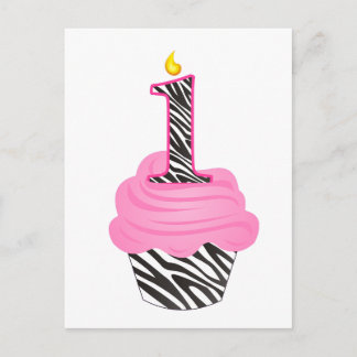 1st Birthday Diva Cupcake Postcard
