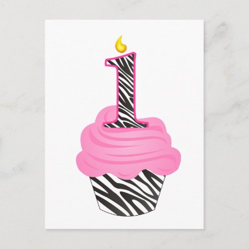 1st Birthday Diva Cupcake Postcard