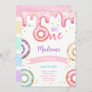 1st Birthday Donut Invitation