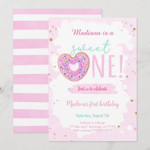 1st Birthday Donut Party Invitation