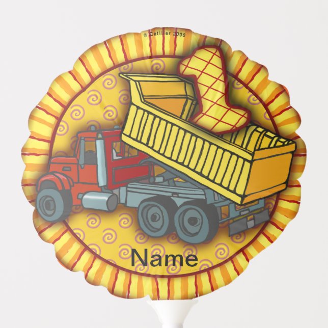 1st Birthday Dump Truck birthday balloon (Front)