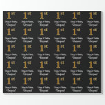 [ Thumbnail: 1st Birthday: Elegant Luxurious Faux Gold Look # Wrapping Paper ]