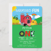 1st Birthday Farm Animals Barnyard Fun Kids Cute Invitation (Front)