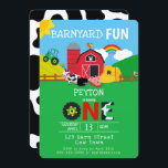 1st Birthday Farm Animals Barnyard Fun Kids Cute Invitation<br><div class="desc">1st Birthday Farm Animals Barnyard Fun Kids Invitation. Personalize with name for first birthday. Farm animals,  barn,  pig,  cow,  sheep,  rainbow,  tractor,  farm-themed party supplies. www.SamAnnDesigns.com</div>