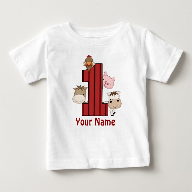 1st Birthday Farm Personalized T-shirt (Front)