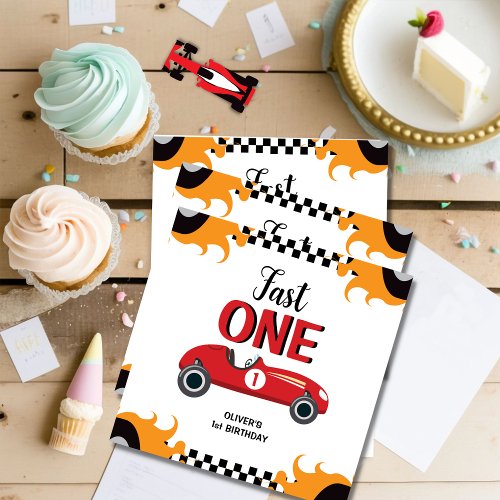 1st Birthday Fast One Racing Car Party  Napkins