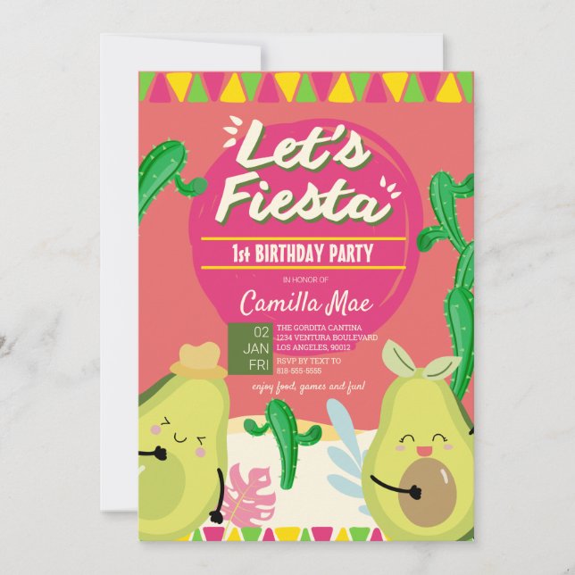 1st Birthday Fiesta Invitation (Front)