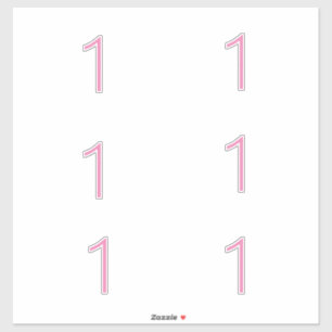 1st Birthday First Pink Number One Custom Age Cute Sticker
