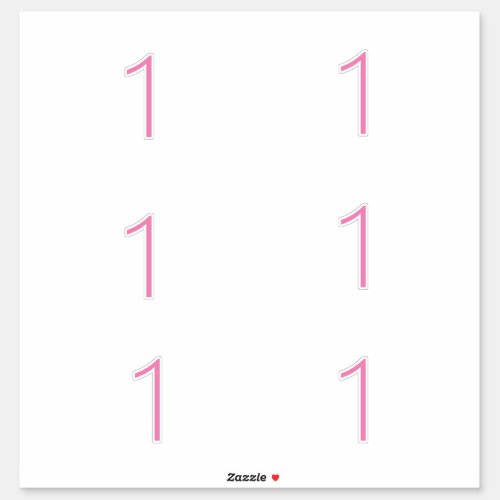 1st Birthday First Pink Number One Custom Age Cute Sticker