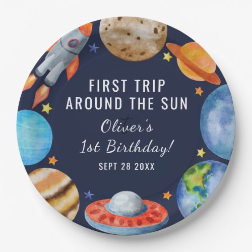 1st Birthday First Trip Around The Sun Party  Paper Plates