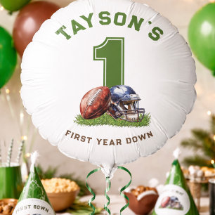1st Birthday First Year Down American Football Balloon