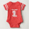1St Birthday football jersey number baby bodysuit
