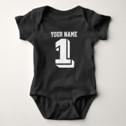 1st Birthday Football Jersey Number Baby Bodysuit at Zazzle