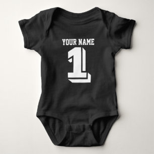 1St Birthday football jersey number baby bodysuit