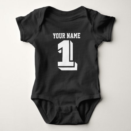 1st Birthday Football Jersey Number Baby Bodysuit