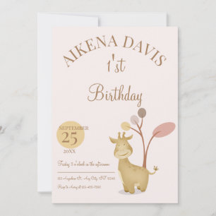 1'st birthday Friendly Animals Invitation