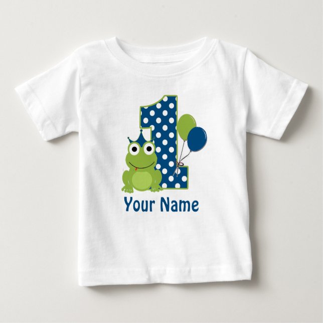 1st Birthday Frog Personalized Shirt (Front)