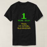 [ Thumbnail: 1st Birthday: Fun, 8-Bit Look, Nerdy / Geeky "1" T-Shirt ]