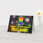 [ Thumbnail: 1st Birthday: Fun, Colorful Celebratory Fireworks Card ]